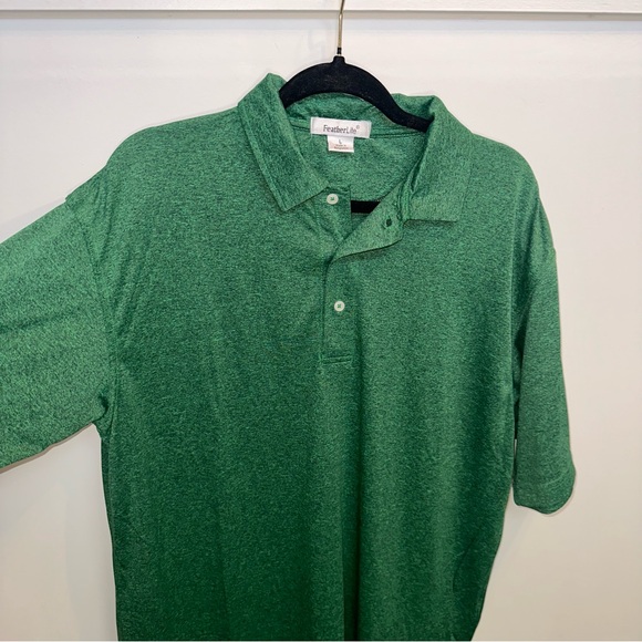 FeatherLite Dri-Fit Men’s Golf Button Up Polo in Green Size Large - Picture 3 of 4